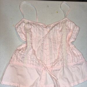 Pink Sleeveless Top with Lace‎ Detail